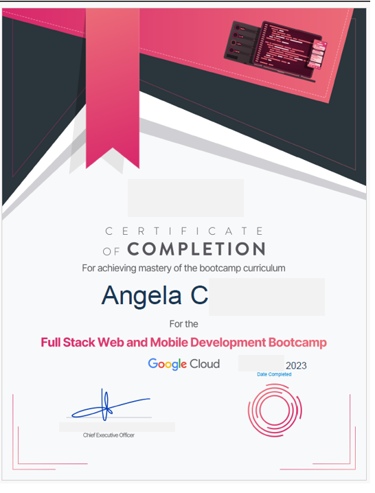 Certificate: Full Stack Web + Mobile Development